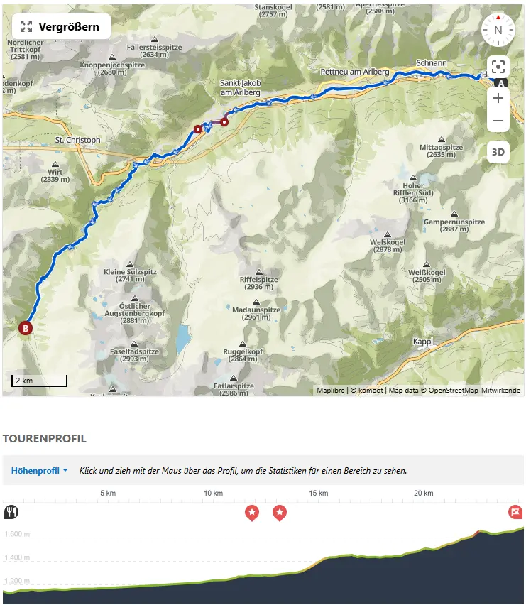 Tourverlauf für Tag 1 | © Mountainbikegruppe