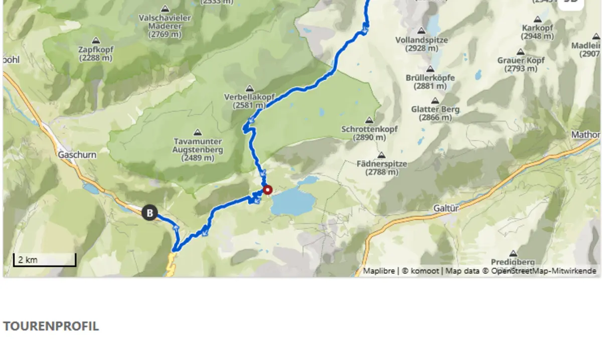 tatsächlicher Tourverlauf für Tag 2 | © Mountainbikegruppe